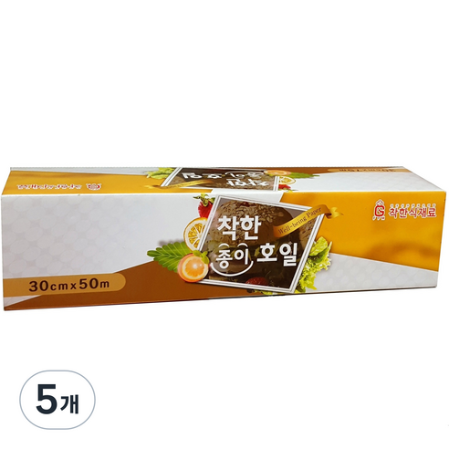 착한식재료 종이호일 30cm x 50m, 5개