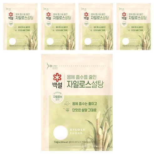 백설 자일로스 설탕, 1kg, 5개