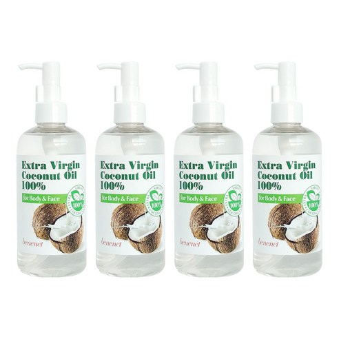 베니넷 엑스트라버진 코코넛오일 100%, 4개, 300ml
