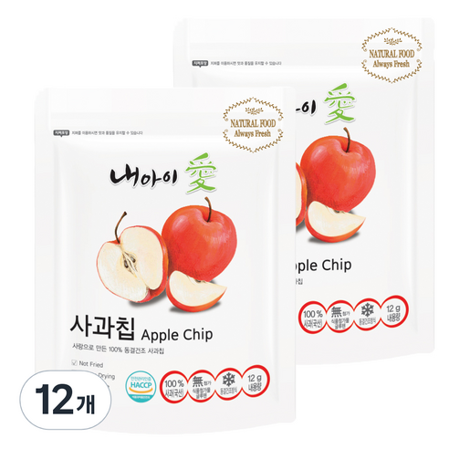 내아이애 동결건조 과일칩, 12g, 12개