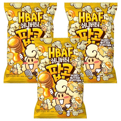 바프 허니버터 팝콘, 80g, 3개