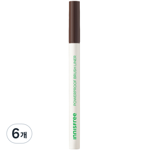 이니스프리 파워프루프 브러시 라이너 0.6g, 2호 브라운, 6개