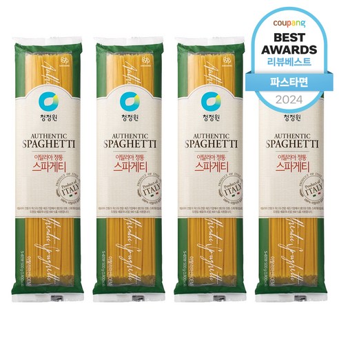 청정원 이탈리아 정통 스파게티, 500g, 4개