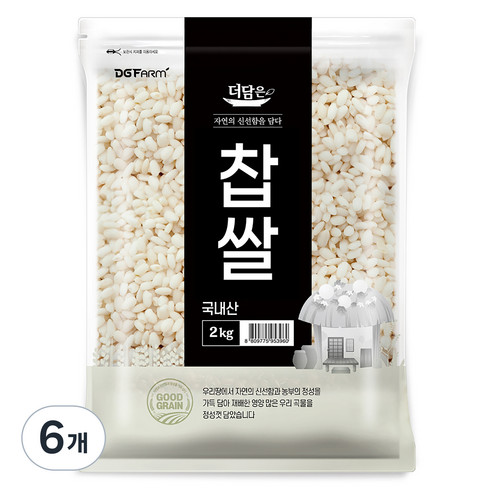 더담은 국산 찹쌀, 2kg, 6개