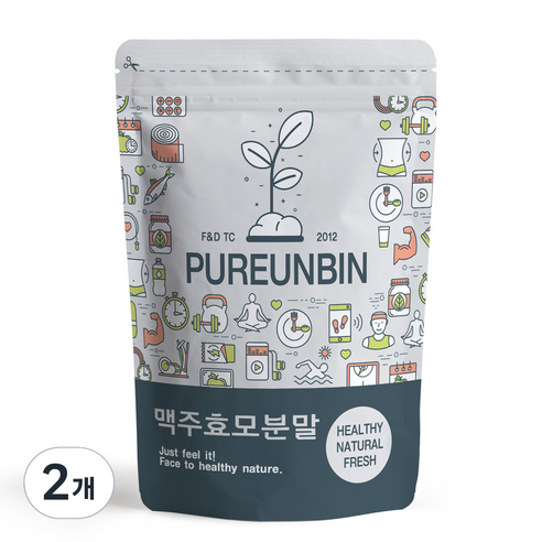 푸른빈 건조 맥주 효모 분말 가루, 1kg, 2개