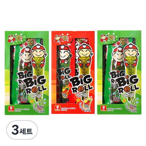 타오케노이 김스낵 빅롤 클래식 3g x 18p + 스파이시 3g x 9p, 3세트
