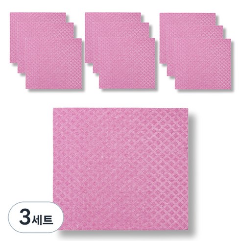 이랑이랑 셀룰로오스 스웨덴행주 핑크, 3세트, 10개입