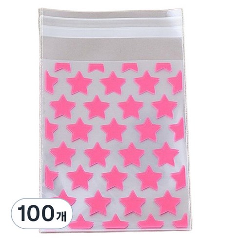 올하이 포카 포장 용품 스타 포토카드 스티커 슬리브 포장봉투 8 x 13 cm, 100개, 스타핑크