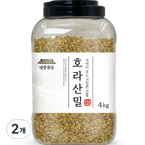 건강곡간 호주산 호라산밀 통, 4kg, 2개