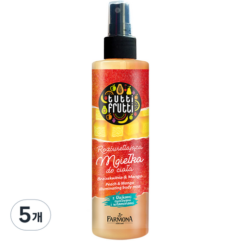 파모나 피치&망고 일루미네이팅 바디 미스트, 200ml, 5개
