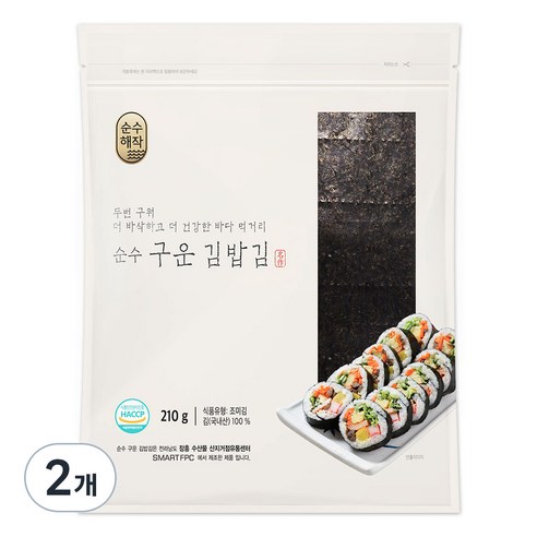 순수해작 구운 김밥김 100p, 210g, 2개