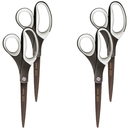 쓰리엠 스카치 프리미엄 티타늄 가위 20.3cm, 브라운 + 화이트, 4개