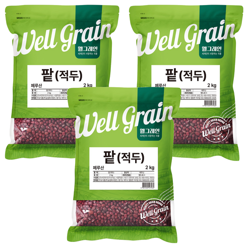 웰그레인 적두 팥, 2kg, 3개