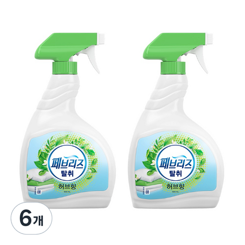 페브리즈 섬유탈취제 허브향 본품, 900ml, 6개