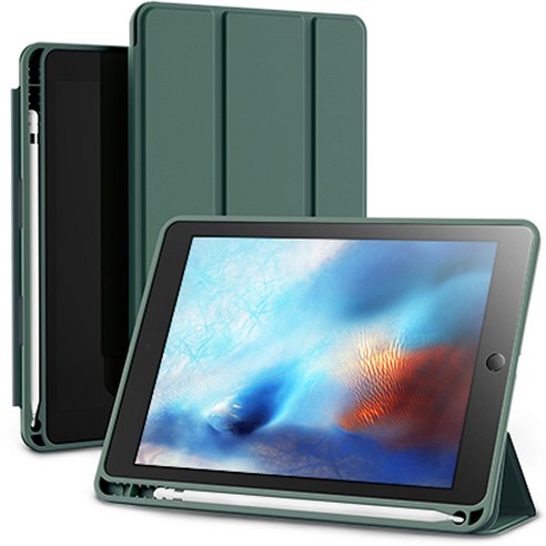 신지모루 스마트커버 펜슬 수납 태블릿 케이스, 딥그린 
태블릿PC