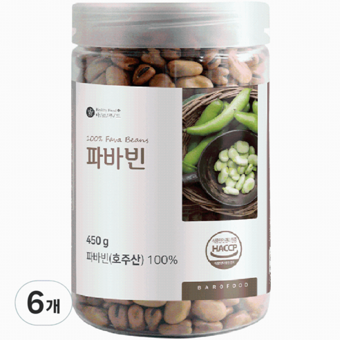 바로푸드 파바빈, 450g, 6개