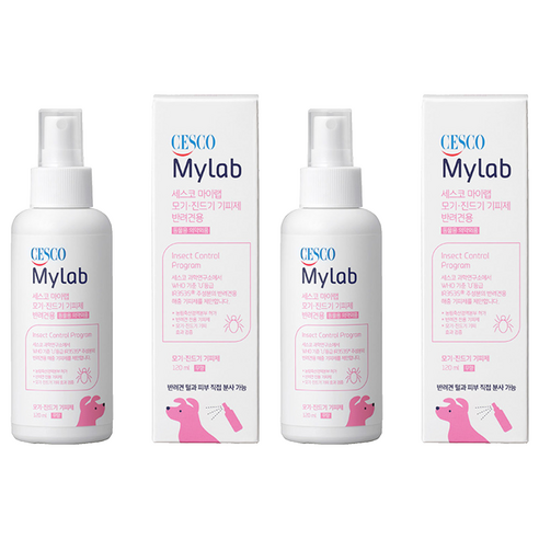 세스코마이랩 모기 진드기 기피제 반려견용, 120ml, 2개