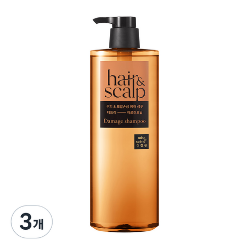 미쟝센 헤어 앤 스칼프 두피 앤 모발손상 케어 샴푸, 3개, 750ml