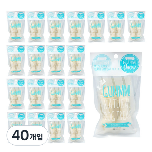 GUMMM 강아지 가죽껌 2p, 우유, 50g, 40개