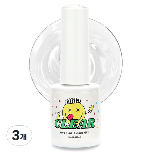 틸다 젤폴리쉬 젤네일 오버레이 클리어젤, 3개, 10ml