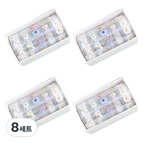에이비엠코리아 디자인 투명 테이프 5p, 8세트, 랜덤발송