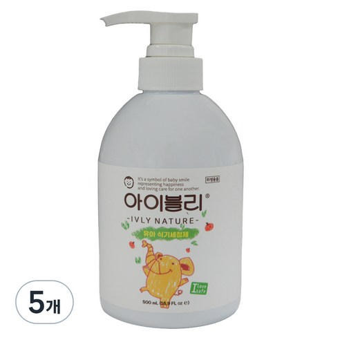 아이블리네이처 유아 식기세정제, 500ml, 5개