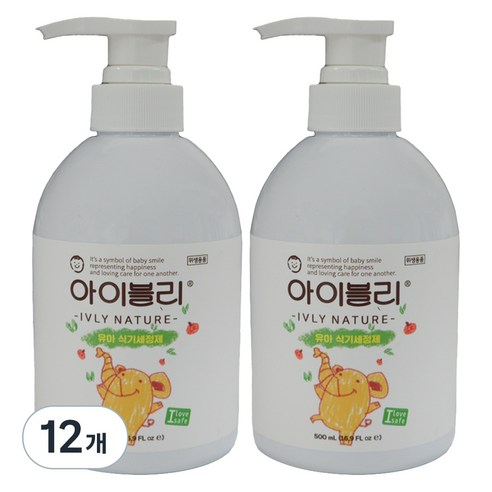 아이블리네이처 유아용 식기 세정제, 500ml, 12개