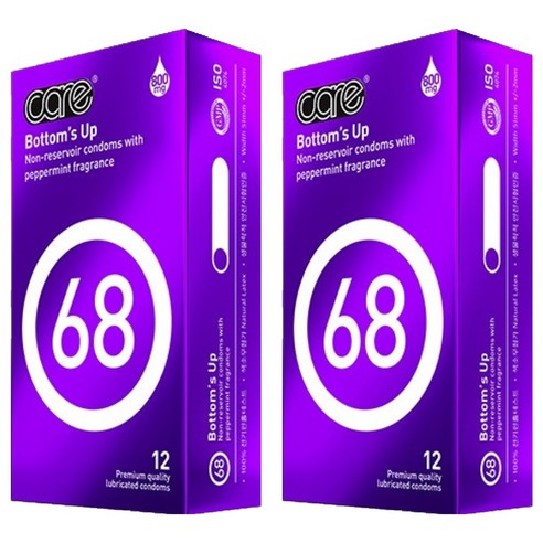care 바텀업 68 일반형콘돔, 2개, 12개입