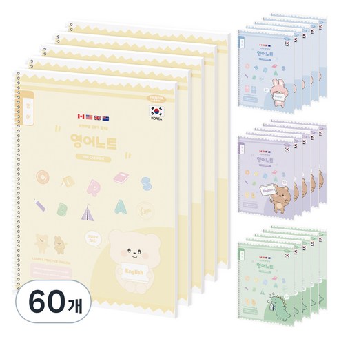 펜피아 여아용 1000 초등 스프링노트 1-6영어, 60개, 랜덤발송