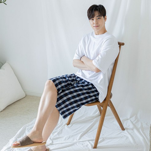 테라우드 남성용 레이온 5부 파자마 잠옷 바지