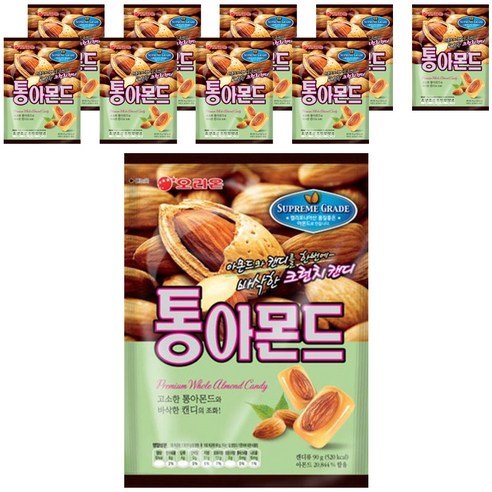 오리온 통아몬드 캔디, 90g, 10개