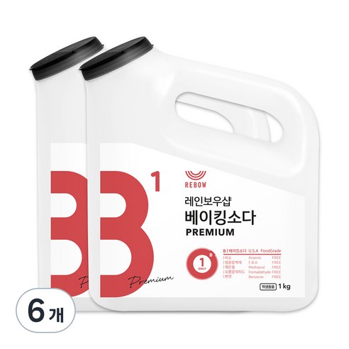 레인보우샵 B1 베이킹소다 프리미엄 왕톡톡이, 1kg, 6개