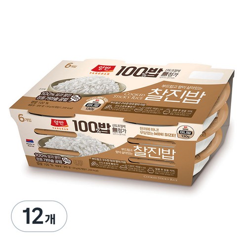 양반 동원 양반 100밥 찰진밥, 130g, 12개