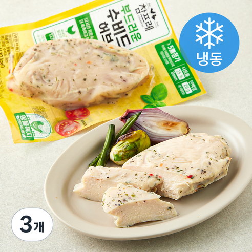 참프레 동물복지 인증 부드러운 수비드 닭가슴살 허브 (냉동), 130g, 3개
