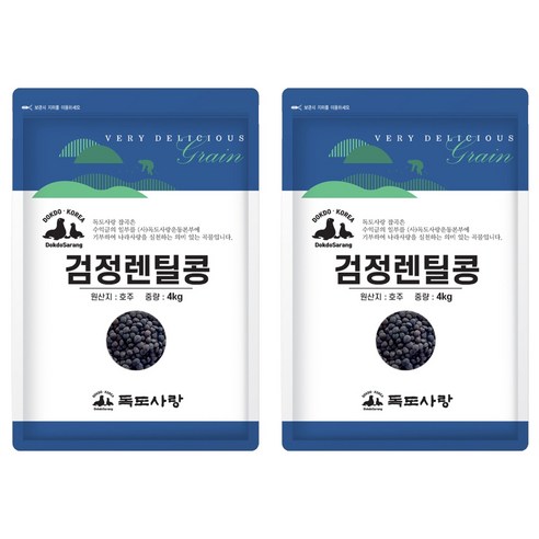 독도사랑 검정렌틸콩, 4kg, 2개