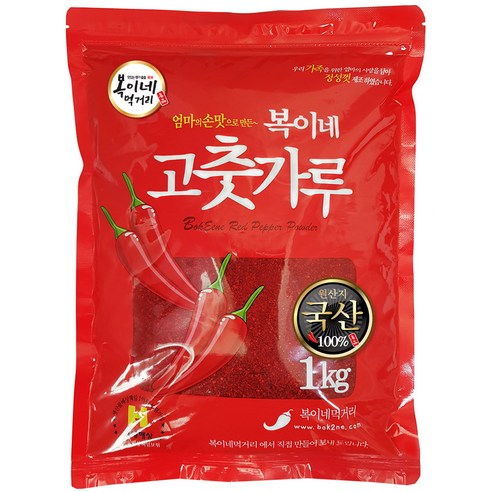 복이네먹거리 국산 햇고추가루 찜 무침용 보통맛, 1kg, 1개