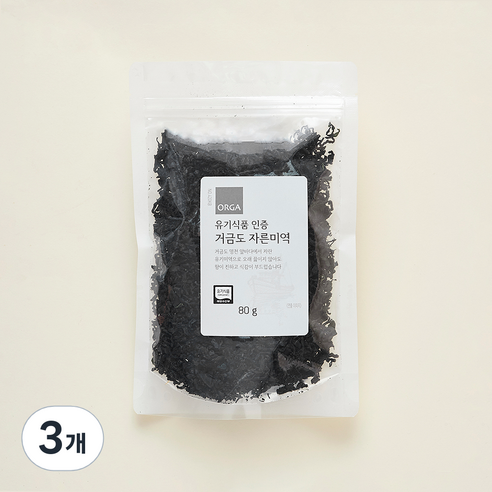 올가홀푸드 유기식품 인증 거금도 자른미역, 3개, 80g