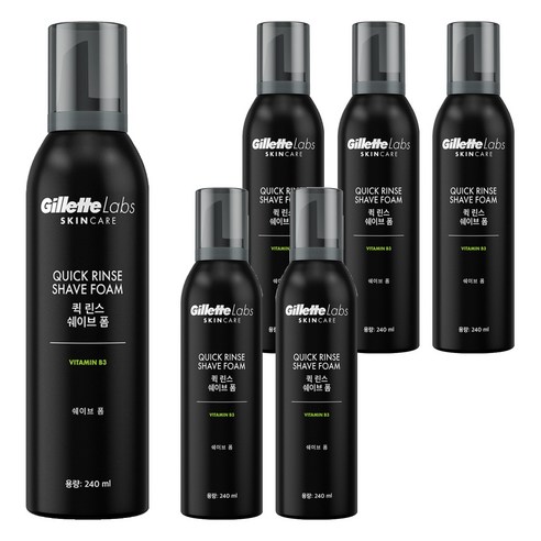 질레트랩스 퀵 린스 쉐이브 폼, 6개, 240ml