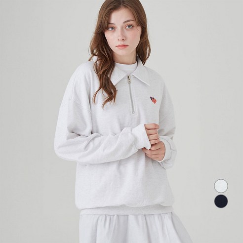 ELLE PARIS 그래픽 하프집업 스웻셔츠 ELLE LOVE