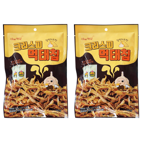 더먹다 크리스피 동결건조 먹태칩 갈릭치즈맛, 2개, 94g