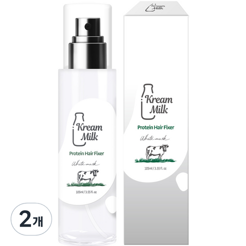 크림밀크 단백질 헤어픽서 화이트머스크향, 2개, 105ml