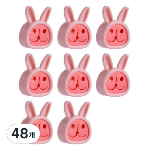 다용도 토끼 타올 플러그 홀더, 48개, 04 핑크