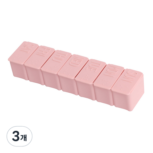 디엠코퍼레이션 알럽홈 데이 큐브 알약 케이스 핑크, 3개