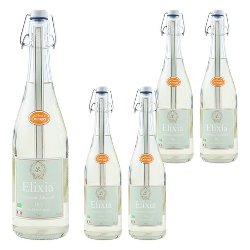 Elixia 유기농 레몬에이드 탄산음료 오렌지 블로섬, 750ml, 5개