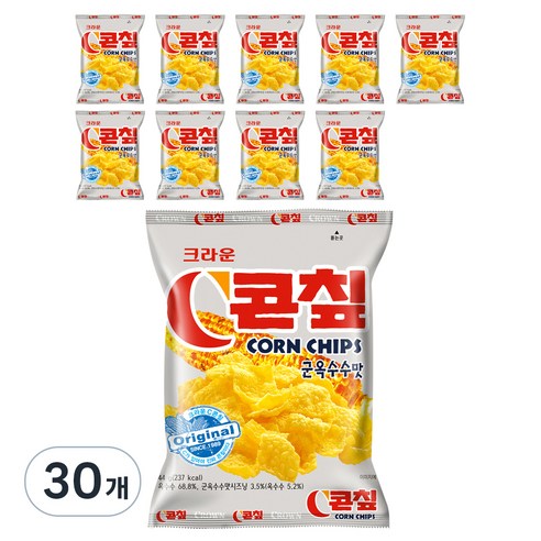 크라운 C콘칲 스낵, 44g, 30개