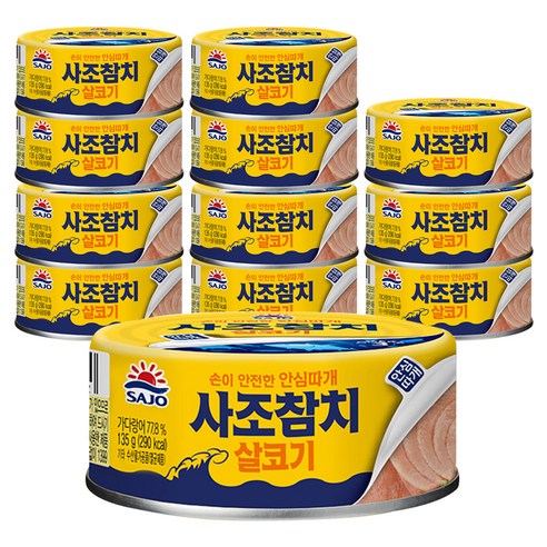 사조참치 살코기 안심따개, 135g, 12개