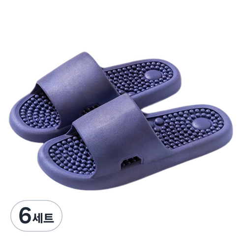 언헤브 뉴 컬러 지압 슬리퍼 250, 06 딥블루, 6세트