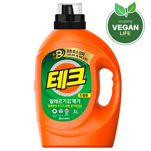 테크 알레르기 원인 제거 드럼용 액상세제 본품, 3L, 1개