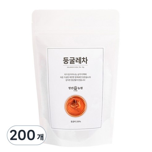 청년농원 저온가공 둥굴레차 삼각티백, 1g, 200개입