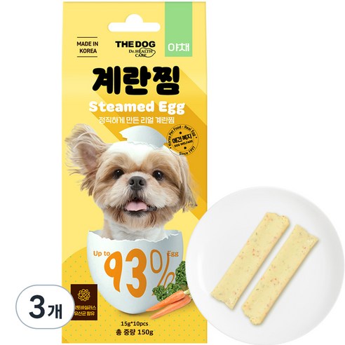 더독 강아지 계란찜 스틱 10p, 야채, 150g, 3개